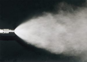 Steam-driven spray nozzles 