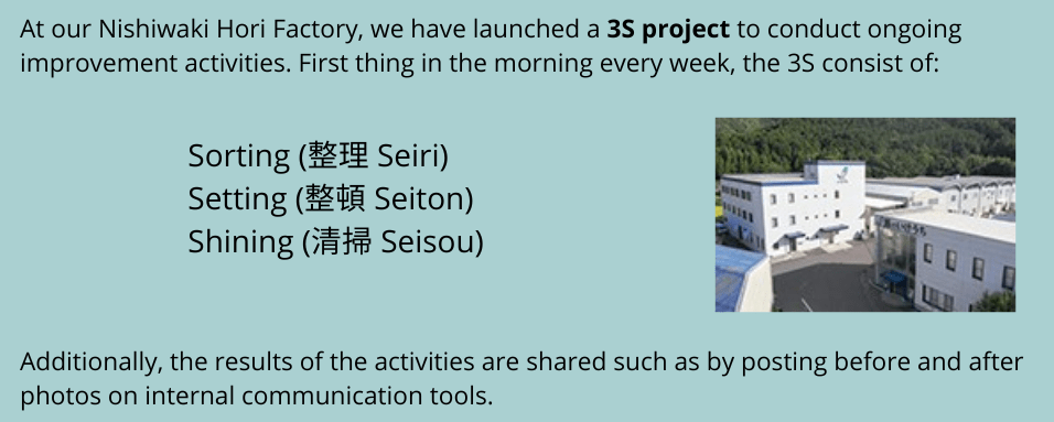 Kaizen 3S sorting setting shining 